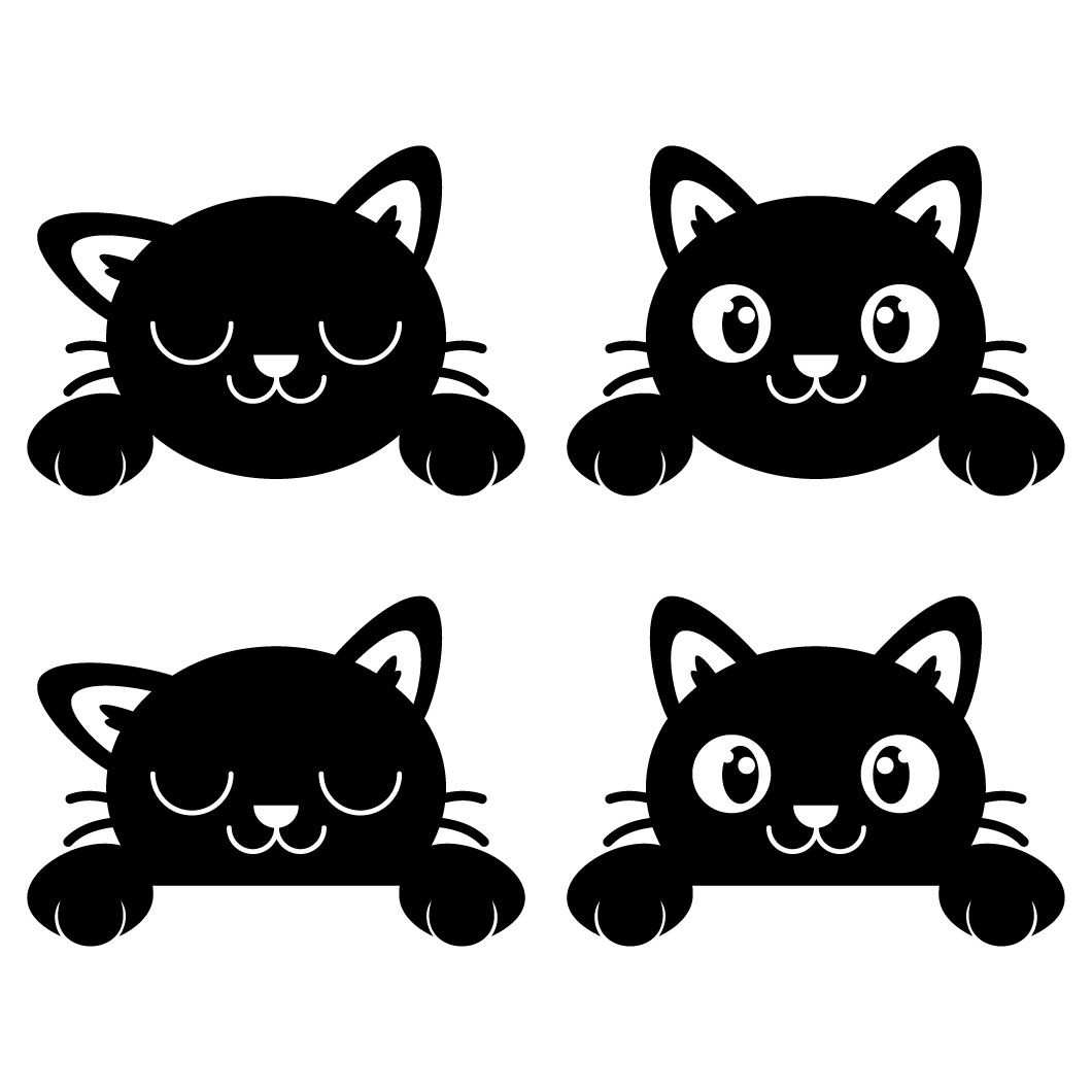 Cat Peeking Over SVG Vector Art - JDQCreative